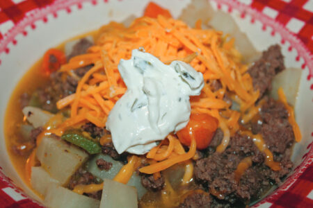 Home-Canned Hamburger and Potato Soup Recipe Image